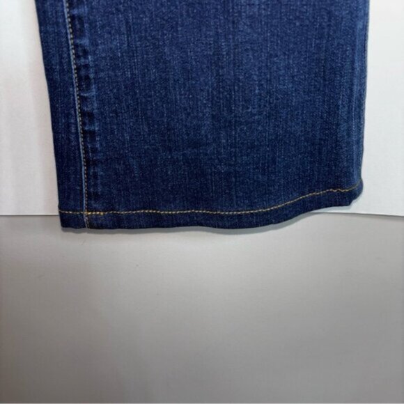 Lucky Brand Women's 8/29 Ankle Sofia Boot Denim Blue Jeans Dark Blue Flare - Picture 8 of 11